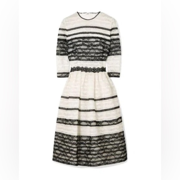 Costarellos NWT Size FR 34 (US 2) Lace-trimmed Embroidered Tulle Dress In White - Picture 2 of 9